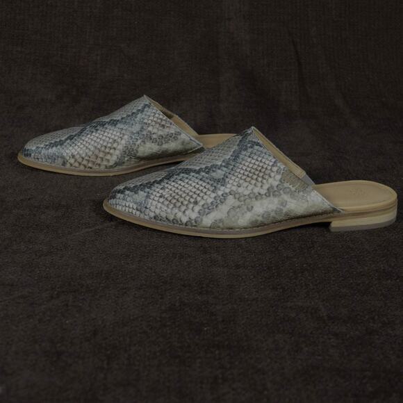 Frye and Co Women's 7M Leather Snakeskin Pattern Print Flat Mules Casual Career - Picture 6 of 11